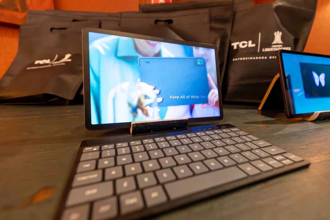 Tablet with attached keyboard
