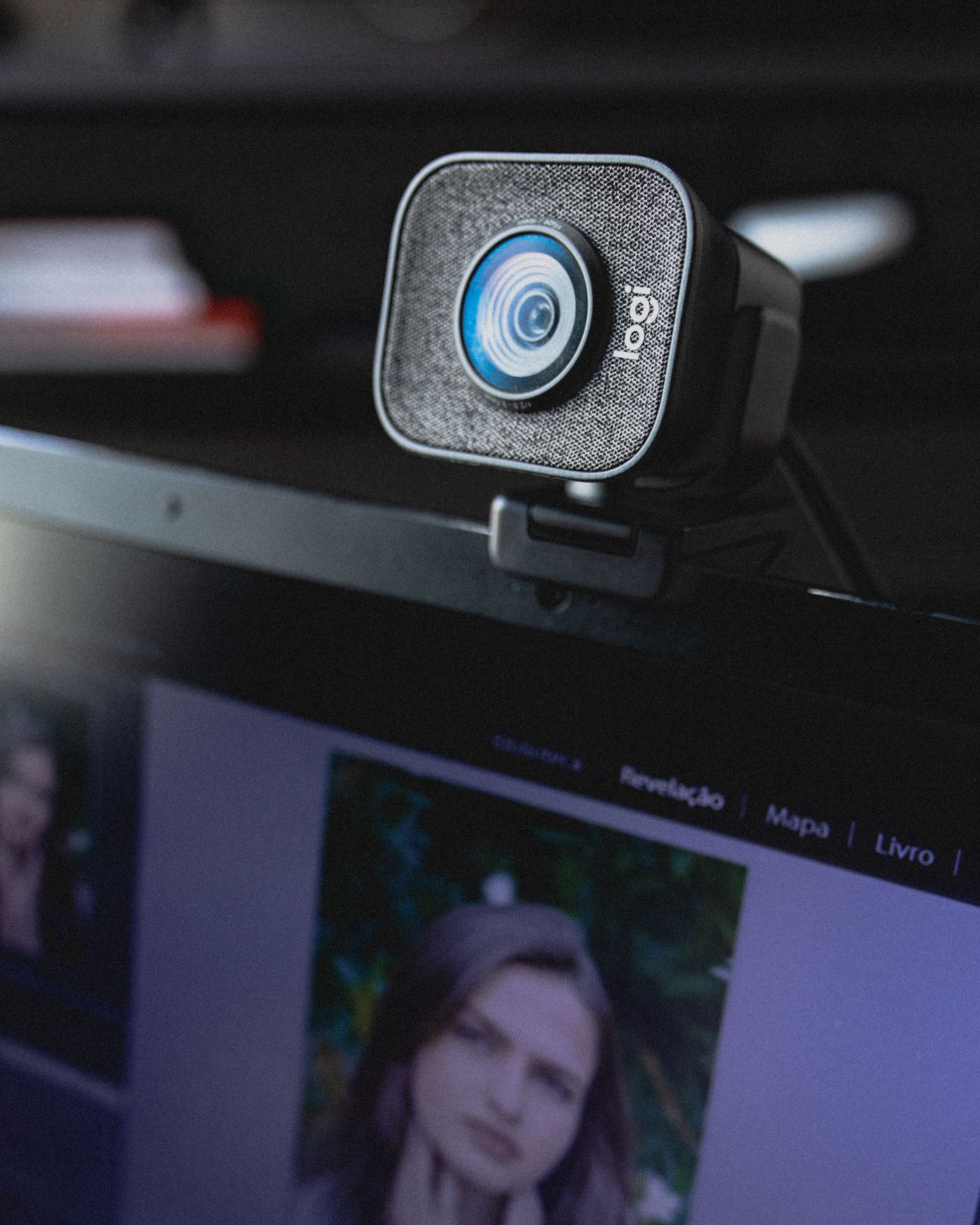 Webcam above laptop screen