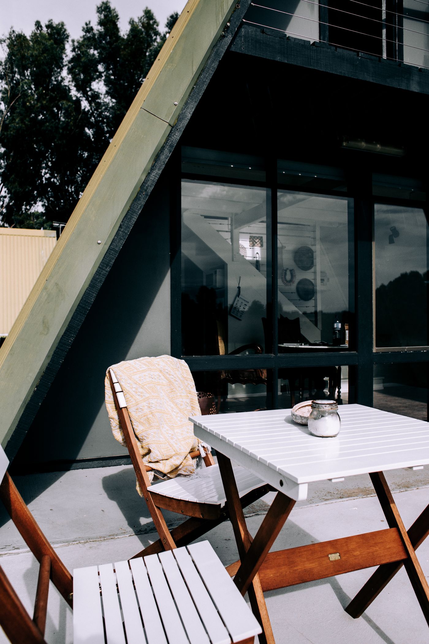Outdoor furniture on a terrace